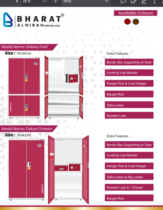 Bharat Almirah brochure screenshot 4